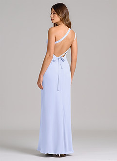 Azazie Monroe Suknie dla druhen Osłona Jedno ramię Szyfon Do ziemi Sukienka image2