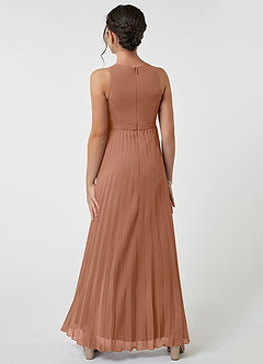 Azazie Lindie Junior Bronzer A-Line Pleated Chiffon Dress image2