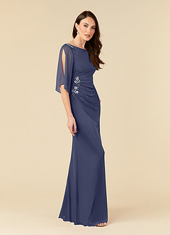 Azazie Magdalene Mother of the Bride Dresses Stormy Sheath Sequins Mesh Dress image2