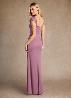 Azazie Belfast Mother of the Bride Dresses Vintage Mauve Sheath Lace Mesh Dress image2