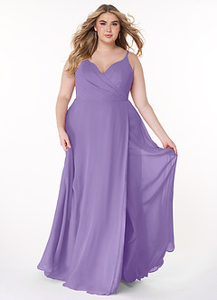 Azazie Lennon Brautjungfernkleider A-Linie Spitze Chiffon Kleid Tahiti image7
