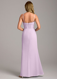 Azazie Chantel Bridesmaid Dresses Frosted Lilac Sheath Strapless Chiffon Convertible Dress image6