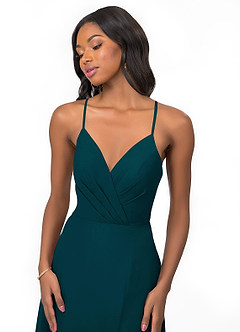 Azazie Everleigh Bridesmaid Dresses Pine A-Line Sweetheart Pleated Chiffon Dress image7