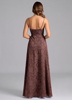 Azazie Wren Bridesmaid Dresses Espresso A-Line Strapless Floral Burnout Dress image6