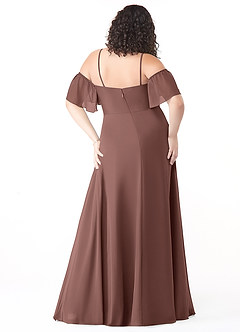 Azazie Sue Bridesmaid Dresses Espresso A-Line Off the Shoulder Chiffon Convertible Dress image7