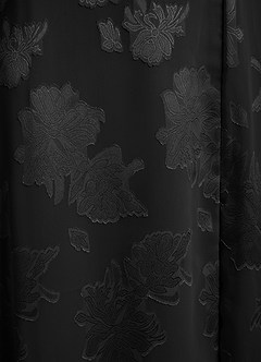 Azazie Cheyenne Bridesmaid Dresses Black A-Line Pleated Floral Jacquard Burnout Dress image8
