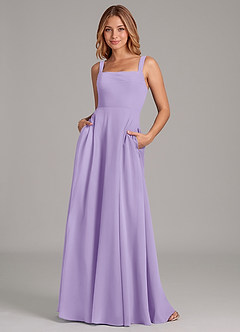 Azazie Shaude Bridesmaid Dresses Lilac A-Line Pleated Chiffon Dress image1