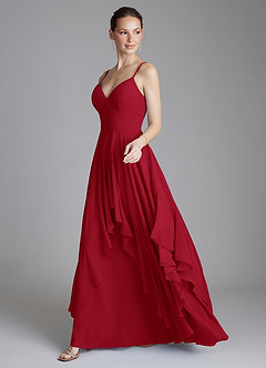 Azazie Zaina Bridesmaid Dresses Scarlet A-Line Chiffon Dress image5