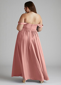 Azazie Morana Final Sale Rosette A-Line Off the Shoulder Stretch Satin Convertible Dress image14
