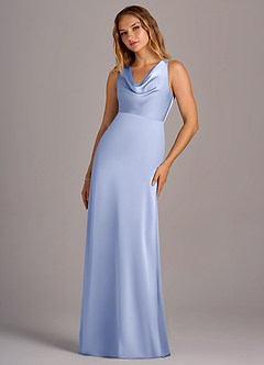 Azazie Wrenlee Bridesmaid Dresses Ice A-Line Stretch Satin Dress image5
