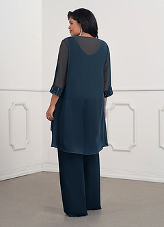 Azazie Maura Mother of the Bride Dresses Dark Navy Jumpsuit/Pantsuit Sequins Chiffon Dress image8