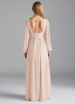 Azazie Norah Robes de demoiselle d'honneur Robe Trapèze en Maille Rose Pâle image6