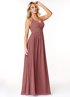 Azazie Ashia Final Sale Amethyst A-Line Pleated Chiffon Dress image3