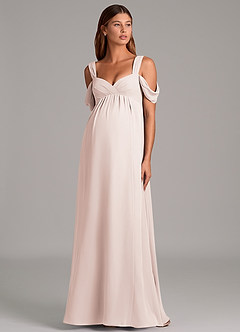 Azazie Rhea Maternity Bridesmaid Dresses A-Line Pleated Chiffon Floor-Length Dress image5