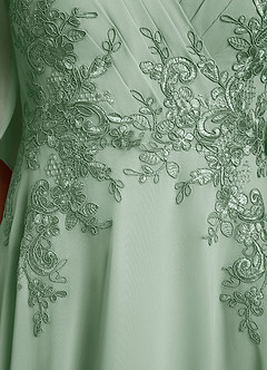 Azazie Tilda Brudens mor kjoler A-Line Blonder Chiffon Gulv-længde Kjole image6