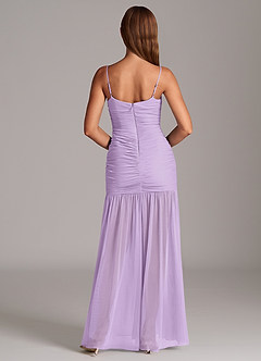 Azazie Aimie Vestidos de damas de honor Vestido de Lila de Malla de Corte Sirena image6
