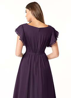 Azazie Daphne Modest Bridesmaid Dresses A-Line Ruffled Chiffon Floor-Length Dress image9