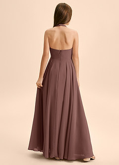 Azazie Kady Junior A-Linie Herzausschnitt Chiffon Kleid Espresso image2