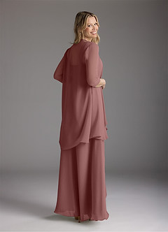 Azazie Weisz Mother of the Bride Dresses Desert Rose A-Line Square Neckline Pleated Chiffon Dress image8