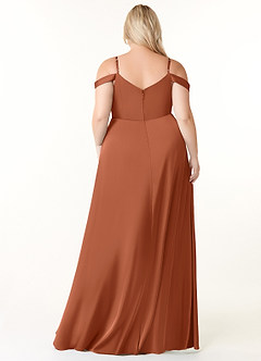 Azazie Ocean Bridesmaid Dresses Cedar Rose A-Line V-Neck Pleated Stretch Satin Dress image7