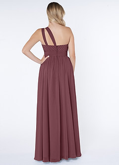 Azazie Molly Final Sale Dusty Blue A-Line One Shoulder Chiffon Dress image2