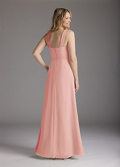 Azazie Weisz Kleider für die Brautmutter A-Linie Quadratischer Ausschnitt Gefaltet Chiffon Kleid Rosettenrosa image5