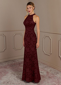 Azazie Tyra Mother of the Bride Dresses Cabernet Mermaid Floral Burnout Dress image2