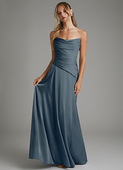 Azazie Gabriela Brautjungfernkleider A-Linie Korsett Stretch-Satin Kleid Zwielichtviolett image7