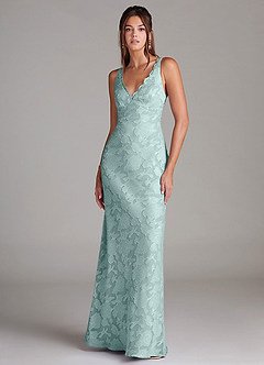 Azazie Tianna Brudtärnklänningar Klä av Tubklänning i Blommig Utbrändhet Spets Dimma image1