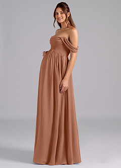 Azazie Saige Abiti da damigella d'onore premaman Abito A-Line Plissettato Chiffon Floor-Length image5