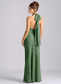 Azazie Velli Robes de demoiselle d'honneur Robe Sirène en Blumen-Burnout Col Haut Eucalyptus image2