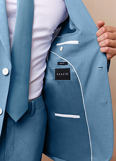 front James Steel Blue Structured Stretch Suit