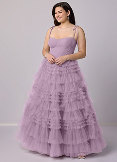 Barbie ♥ Azazie Abiti da Damigella Abito A-Line in Tulle Scollo a Cuore Glicine image8
