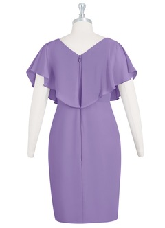 Azazie Julia Abiti per la Madre della Sposa Abito Tubino in Chiffon con Scollo a V a Pieghe Tahiti image7