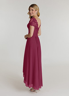 Azazie Thais Kleider für die Brautmutter A-Linie Spitze Chiffon Kleid Maulbeerrot image4