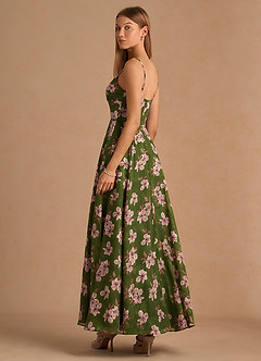 Robe Longue Vert Floral Amorelle image2