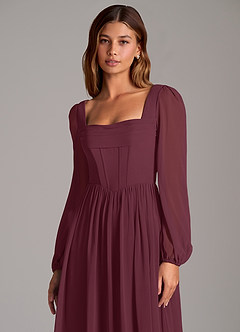 Azazie Maree Bridesmaid Dresses Cabernet A-Line Corset Chiffon Dress image7