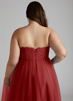 Azazie Roni Bridesmaid Dresses Rust A-Line Sweetheart Neckline Tulle Convertible Dress image12