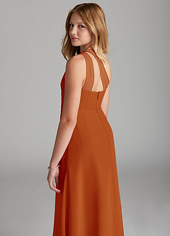 Azazie Maive Junior Paprika A-Line Pleated Chiffon Dress image6