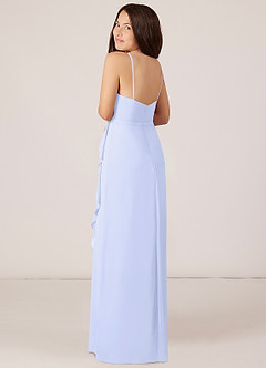 Azazie Kaylee Junior Lavender A-Line with Belt Chiffon Dress image5