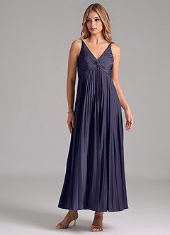 Azazie Raychelle Bridesmaid Dresses Stormy A-Line Pleated Stretch Satin Dress image1