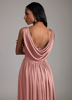 Azazie Novi Bridesmaid Dresses Rosette A-Line with Pockets Stretch Satin Dress image4