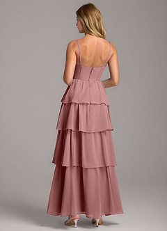 Azazie Alanna Brautjungfernkleider A-Linie Herzausschnitt Chiffon Kleid Wüstenrose image7
