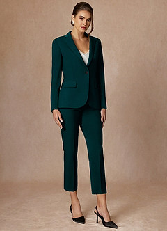 front Kennedy Pine Structured Stretch Pants Suit