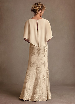 Azazie Amrita Mother of the Bride Dresses Champagne Mermaid Lace Chiffon Dress image3