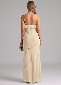 Azazie Nancie Bridesmaid Dresses Champagne Mermaid Ruched Chiffon Dress image2