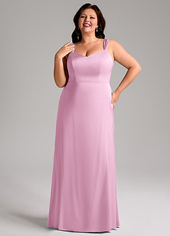 Azazie Denice Brudtärnklänningar Klänning av Tubklänning i Stretch Satin Plisserad Godisrosa image10