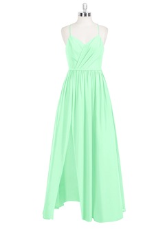 Azazie Cora Bridesmaid Dresses Mint Green A-Line Pleated Chiffon Dress image16