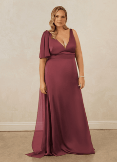 Christian Siriano Bridal for Azazie 1011 Bridesmaid Dresses Merlot Mermaid Bow Stretch Satin Dress image11