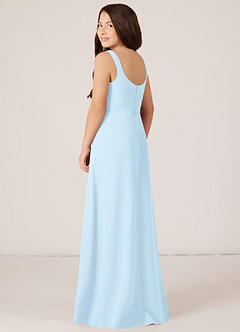 Azazie Renee Junior Sky Blue A-Line Side Slit Chiffon Dress image4